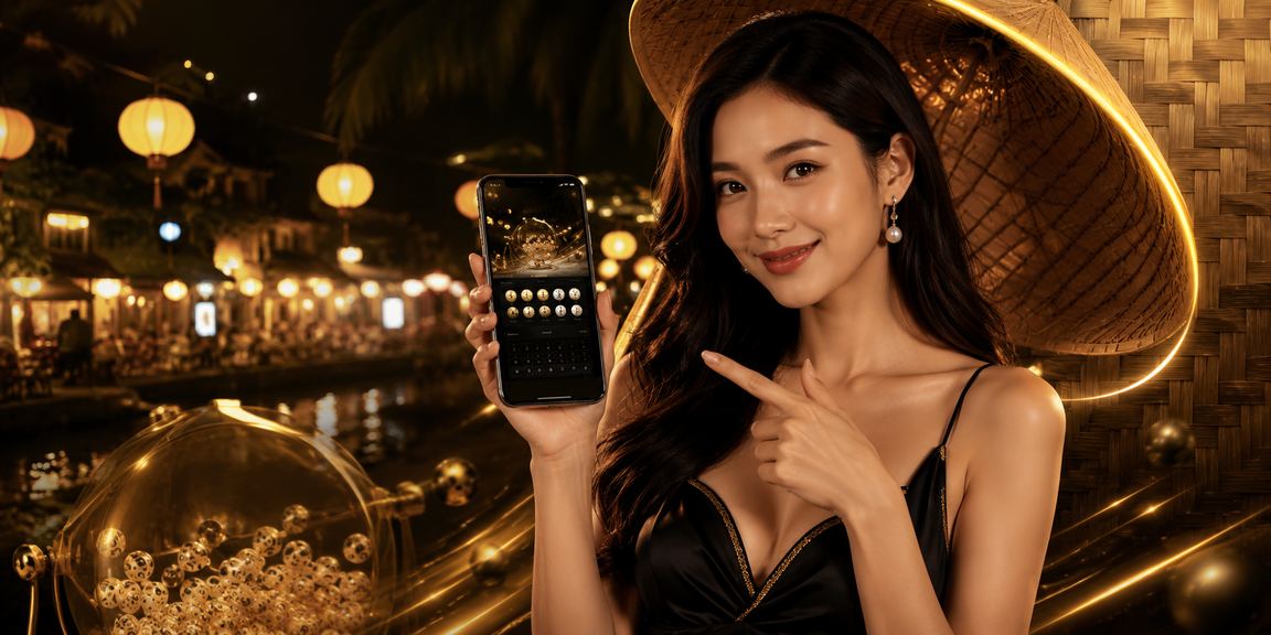 Người chơi xổ số tại Nha Trang trong trang phục truyền thống nón lá